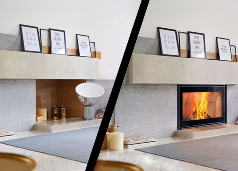 Can a conventional fireplace be converted into an energy efficient one?