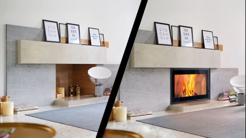 Can a conventional fireplace be converted into an energy efficient one?