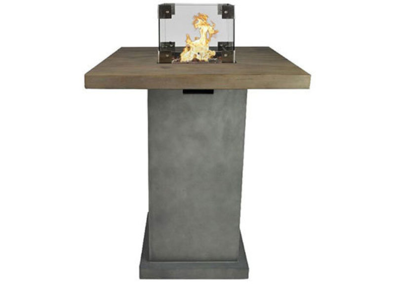 Zeus standing table with gas fire in concrete look