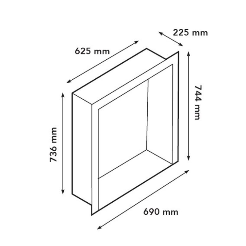 Built-in unit L with medallion, built-in fire