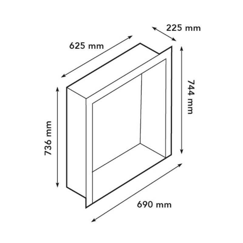 Built-in unit L with stone decor, built-in fire