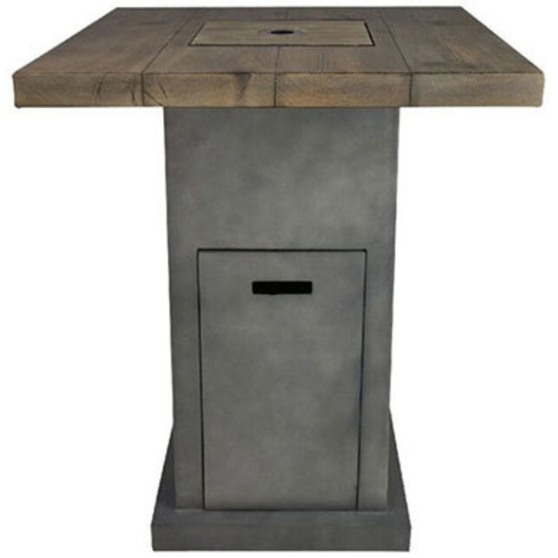 Zeus standing table with gas fire in concrete look