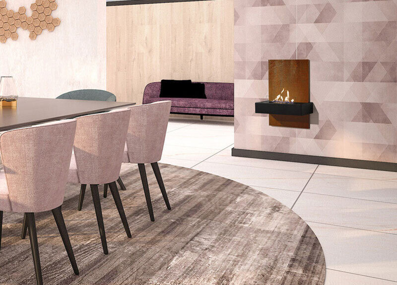 Quero wall fireplace