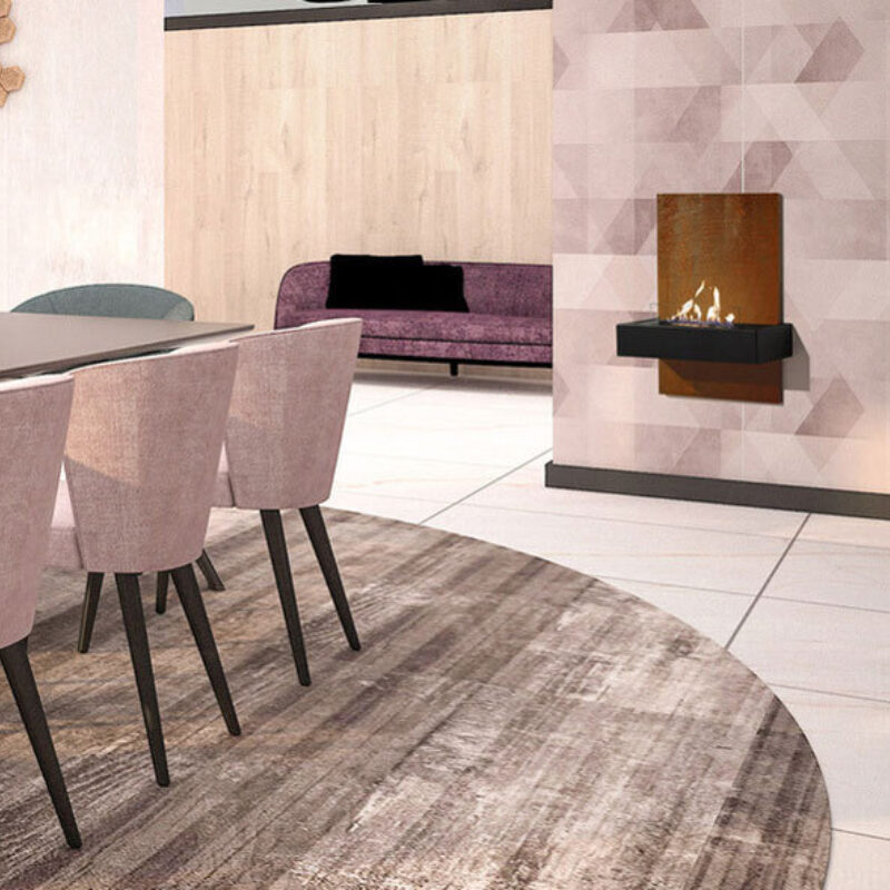 Quero wall fireplace