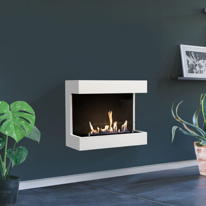 Bioethanol wall-mounted fireplaces