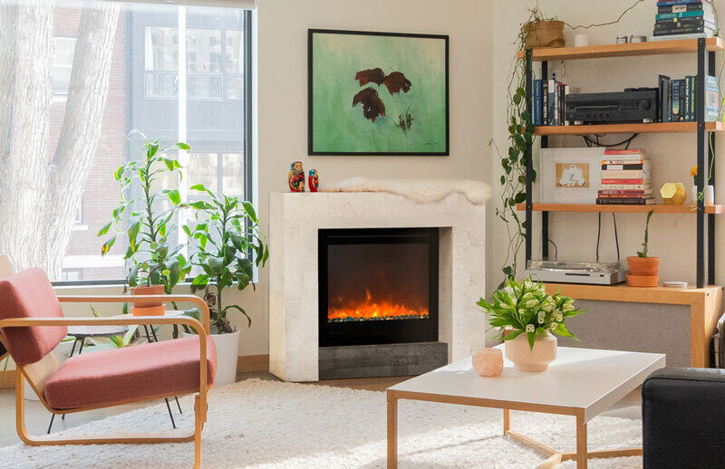 Milos, modern fireplace